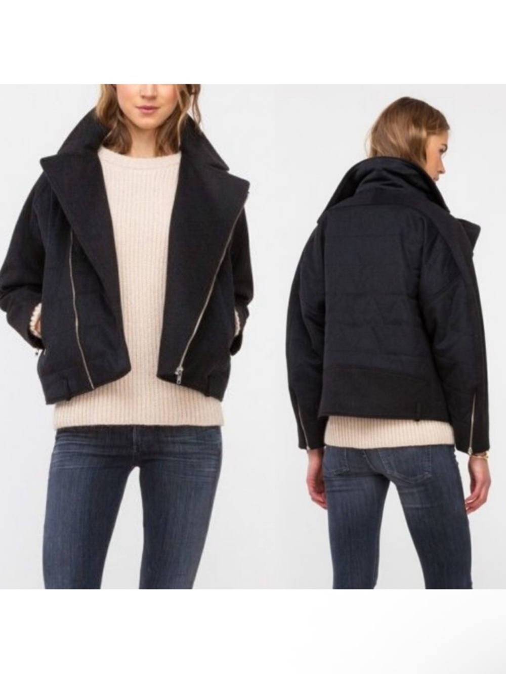 REALITY STUDIO Khi Wool Padded Biker Jacket M